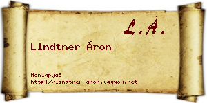 Lindtner Áron névjegykártya